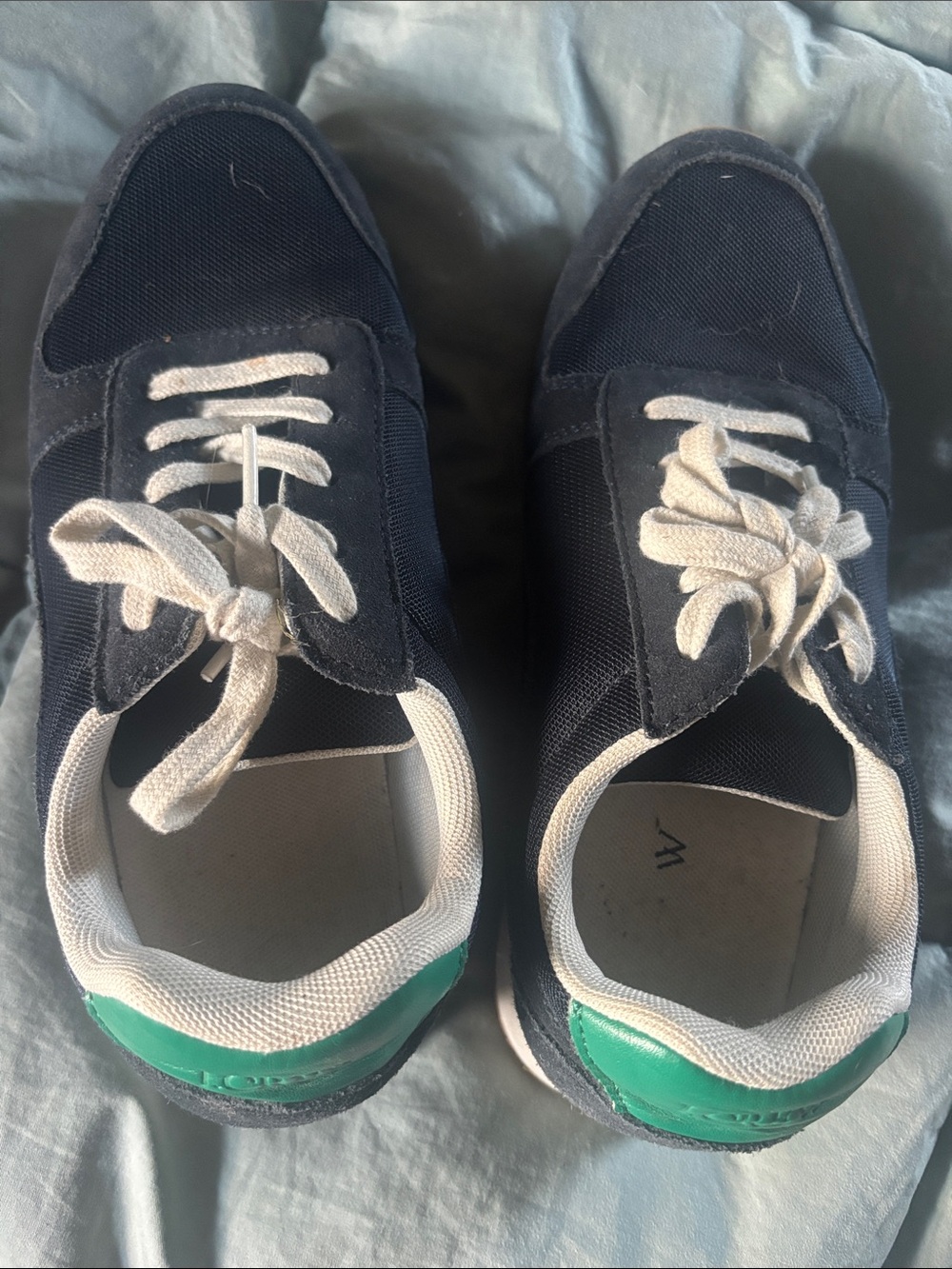 Wine is JCrew Casual Navy and Green Sneakers - Comfortable Everyday Shoes
